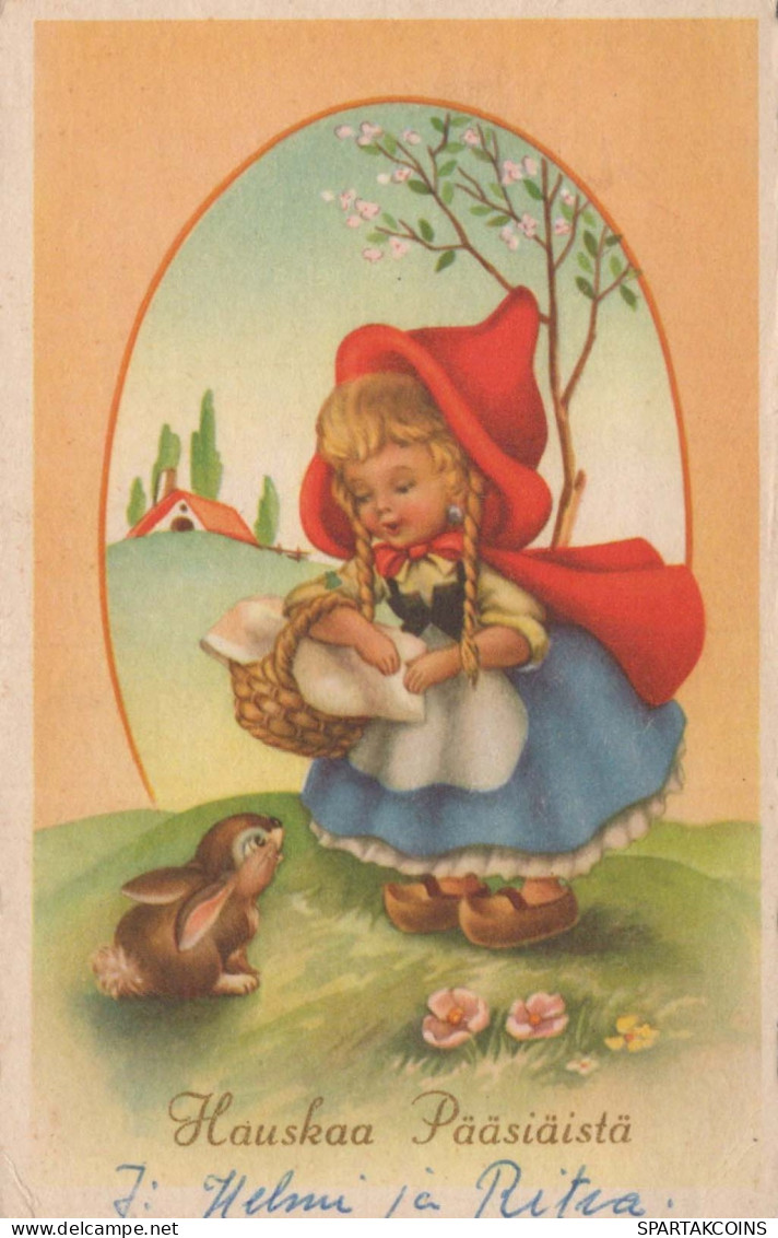 EASTER CHILDREN EGG Vintage Postcard CPA #PKE351.A - Ostern