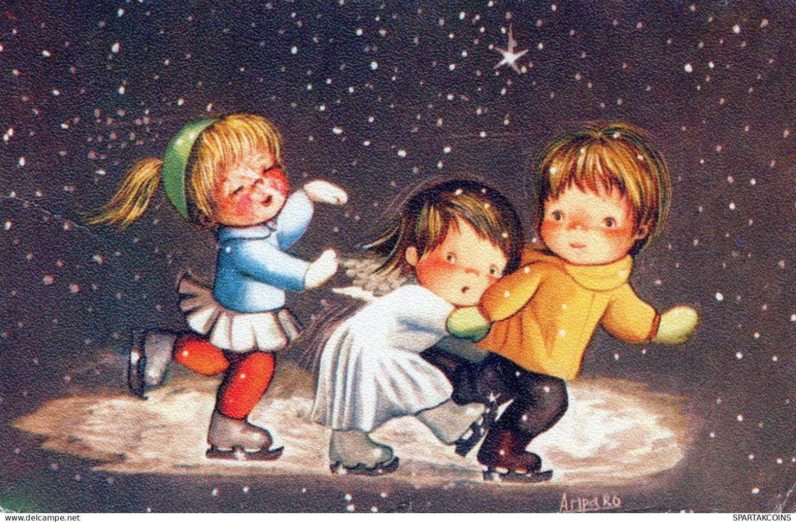 ÁNGEL Navidad Vintage Tarjeta Postal CPA #PKE127.A - Engel