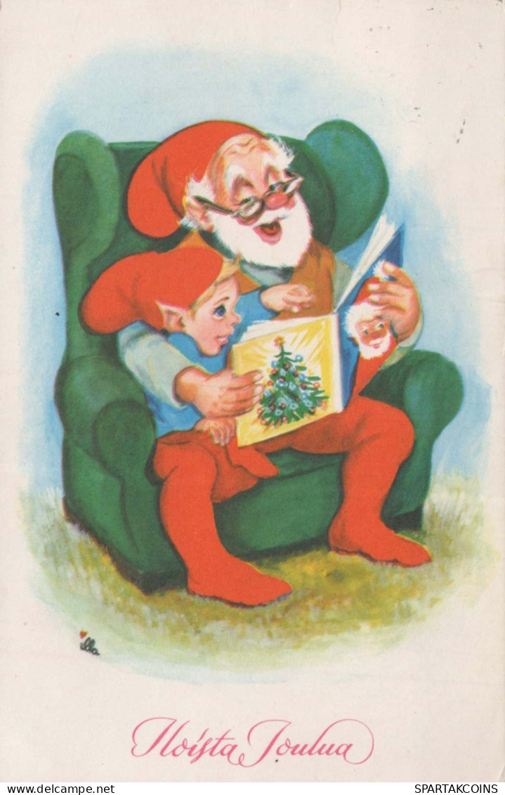 PÈRE NOËL Bonne Année Noël GNOME Vintage Carte Postale CPSMPF #PKD858.A - Santa Claus