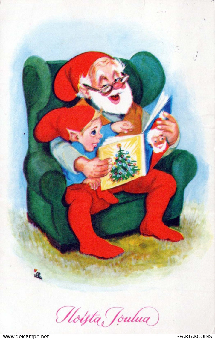 PÈRE NOËL Bonne Année Noël GNOME Vintage Carte Postale CPSMPF #PKD858.A - Santa Claus