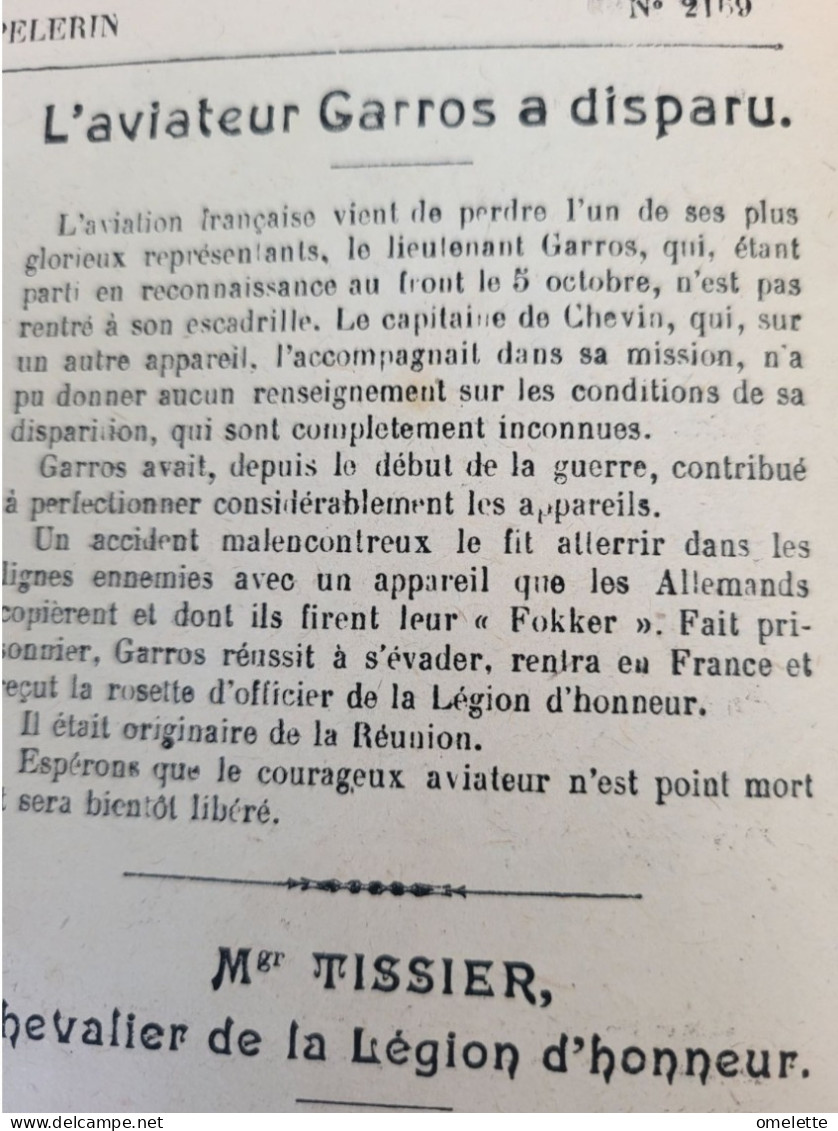 PELERIN 1918/ BORIS BULGARIE/MGR CHOLLET/DAMAS /GARROS  /TISSIER EVEQUE CHALONSGENERAL PAU /GRAND AIGLE GENEVRIER - 1900 - 1949