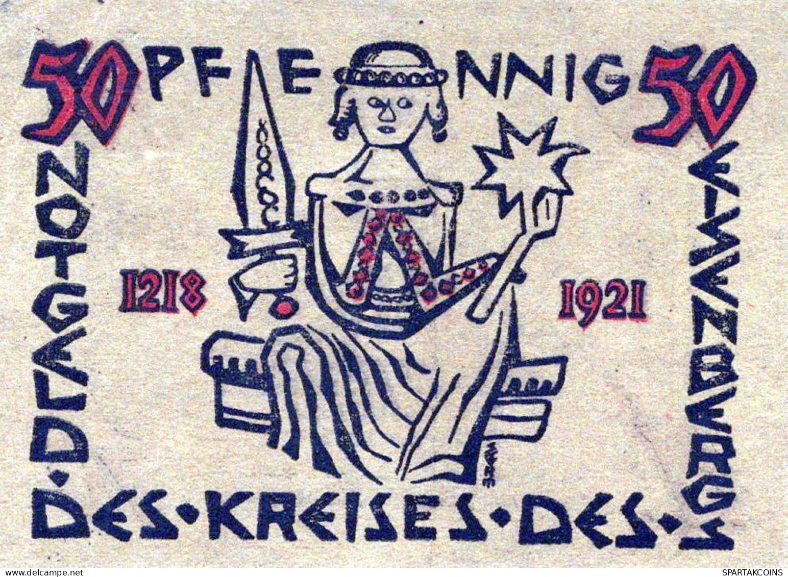 50 PFENNIG 1921 Stadt Kreis Des Eisenbergs Waldeck-Pyrmont UNC DEUTSCHLAND #PB139 - [11] Local Banknote Issues
