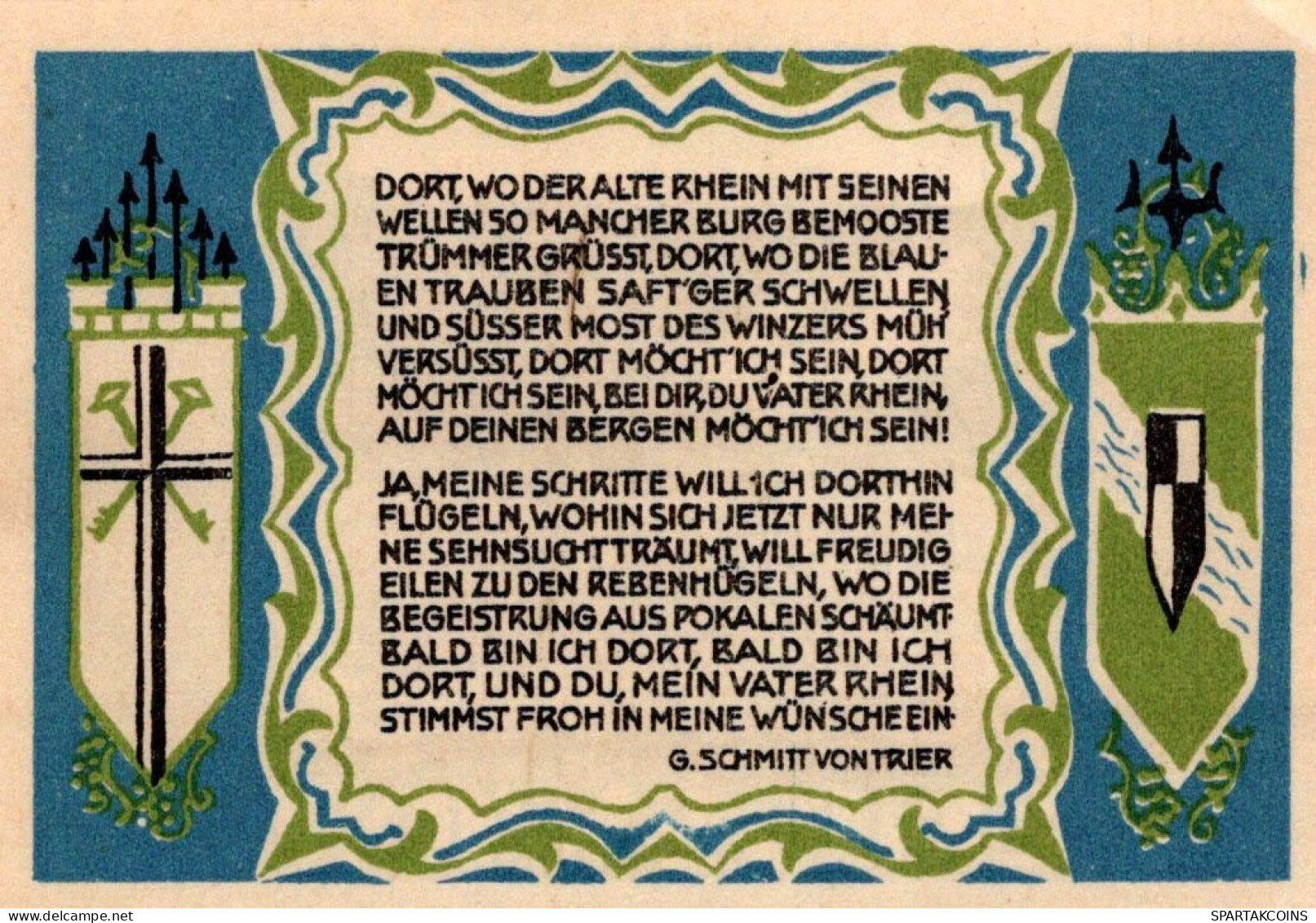 50 PFENNIG 1921 Stadt KoNIGSWINTER Rhine DEUTSCHLAND Notgeld Banknote #PF967 - [11] Local Banknote Issues