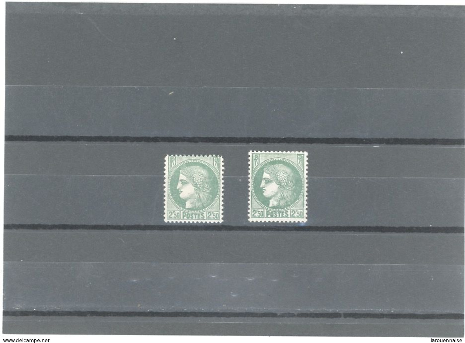 VARIÉTÉ- N° 375 -N** CERES 2F,50 VERT -TIMBRE PLUS COURT EN HAUTEUR ( +1 Ex NORMAL NON COMPTÉ) - Unused Stamps