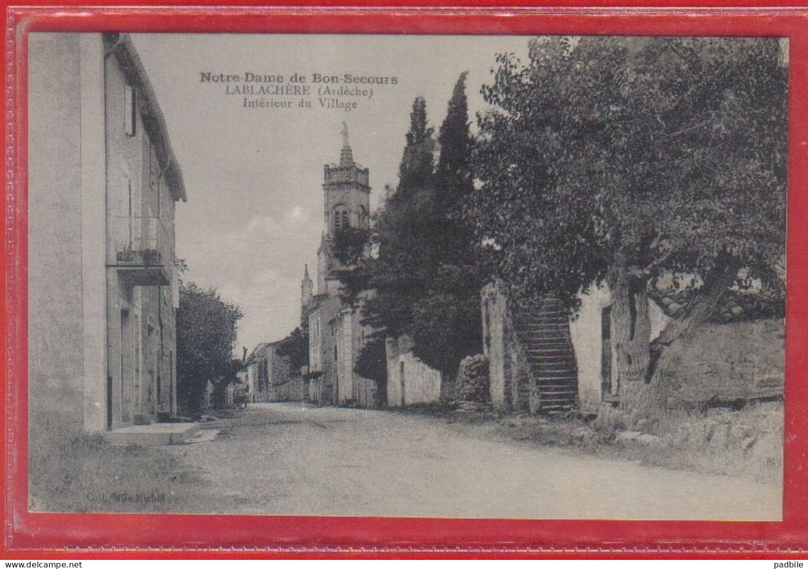 Carte Postale 07. Lablachère  Notre-Dame-de-Bon-Secours Entrée Du Village  Très Beau Plan - Other & Unclassified