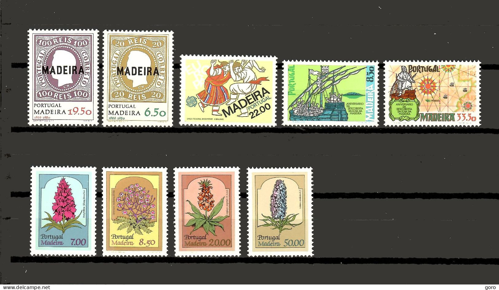 Madeira 1980-81  .-   Y&T  Nº   67/68-75-76/77-78/81  ** - Madère