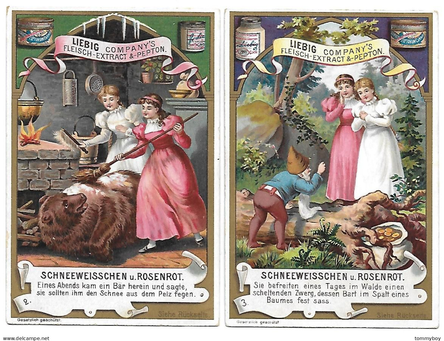 S 544, Liebig 6 Cards, Schneeweisschen U. Rosenrot (GERMAN) (ref B11) - Liebig