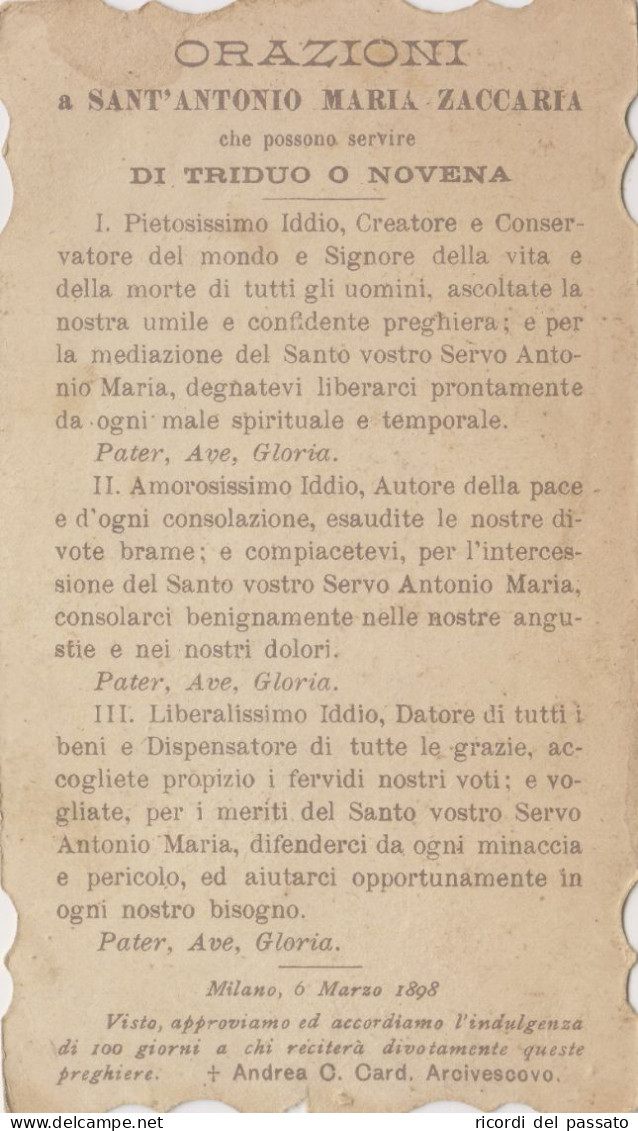 Santino Fustellato S.antonio Maria Zaccaria - Devotieprenten