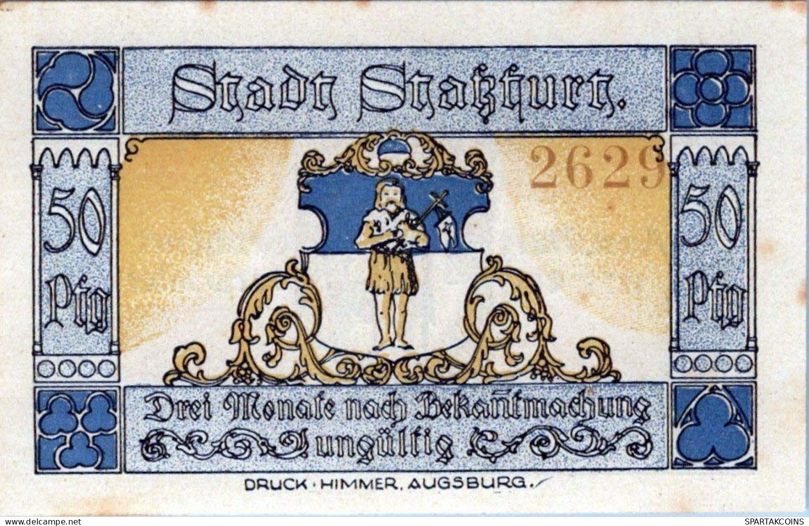 50 PFENNIG 1921 Stadt STASSFURT Saxony UNC DEUTSCHLAND Notgeld Banknote #PH308 - Lokale Ausgaben
