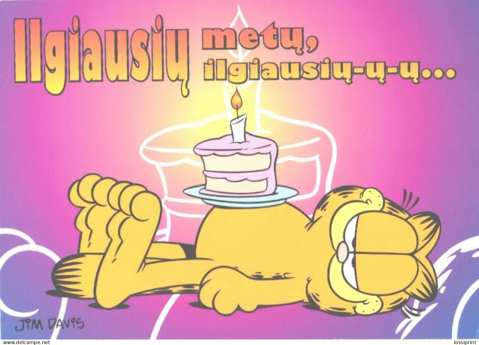 Jim Davis:Cat Garfield Is Happy With Cake - Fairy Tales, Popular Stories & Legends