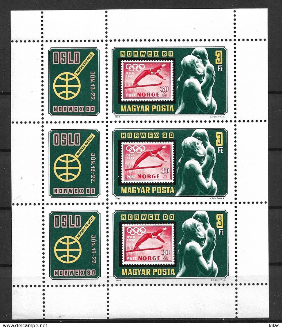 HUNGARY 1980  NORWEX80 MNH - Blocks & Sheetlets