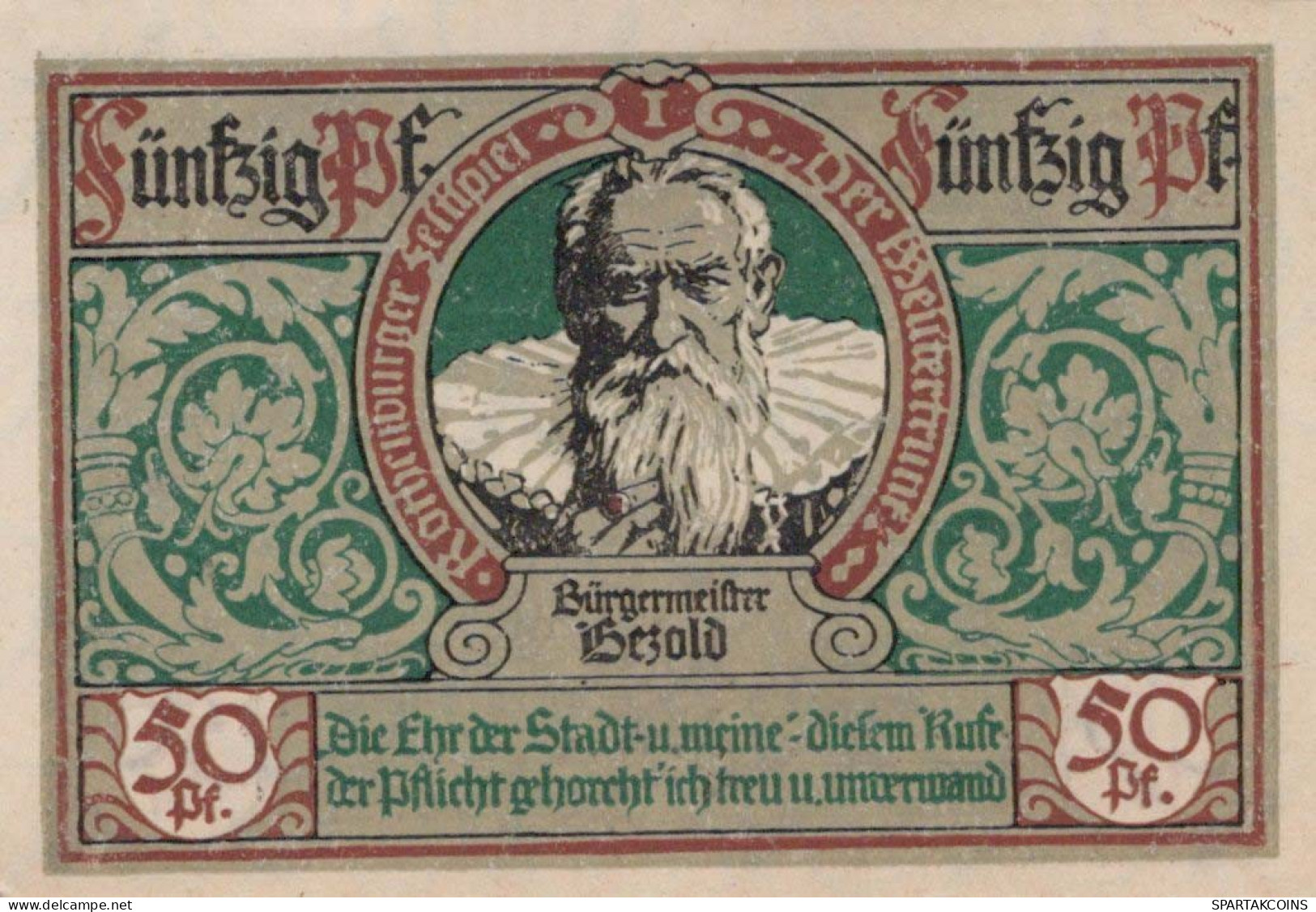 50 PFENNIG 1921 Stadt ROTHENBURG OB DER TAUBER Bavaria DEUTSCHLAND #PF682 - Lokale Ausgaben