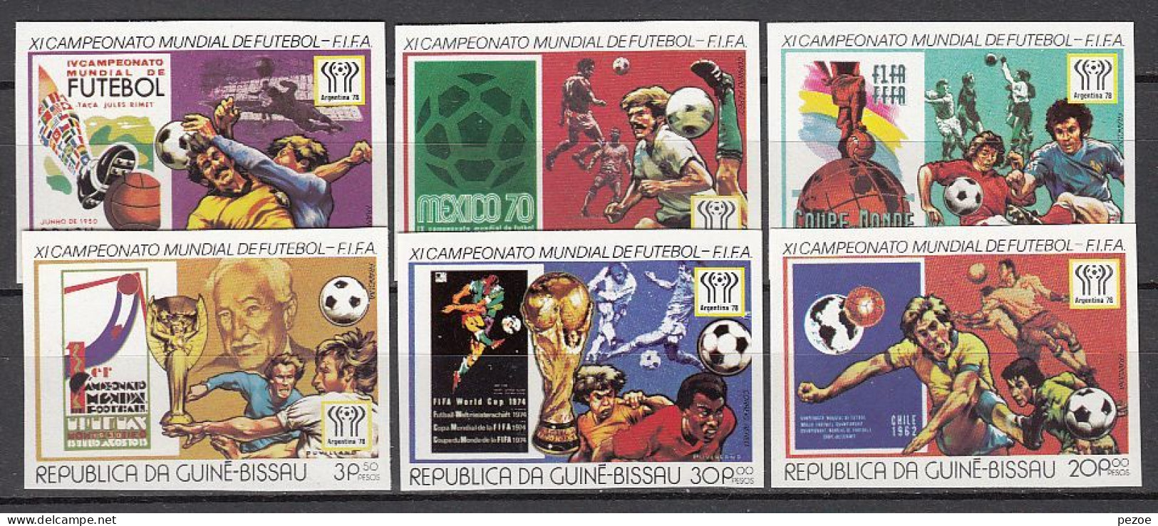 Football / Soccer / Fussball - WM 1978: Guinea Bissau  6 W **, Imperf. - 1978 – Argentina