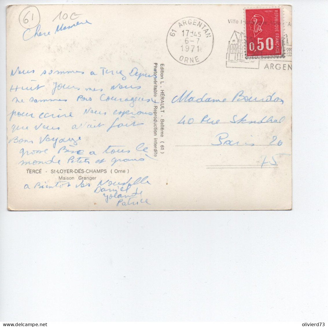 Cp ( 10x15 ) - 61 - Saint Loyer Des Champs - Maison Granger -  A VOIR - Other & Unclassified