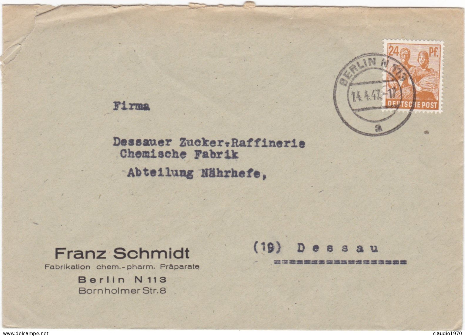 GERMANIA - STORIA POSTALE - BUSTA - 1947 - Other & Unclassified