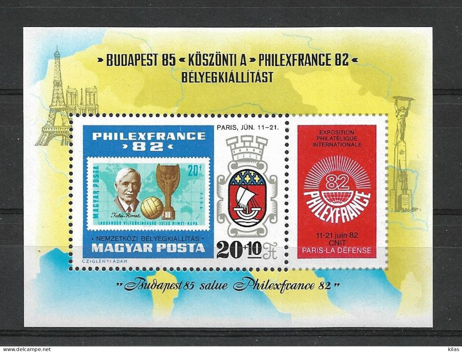 HUNGARY 1982 Philexfrance MNH - Blocs-feuillets