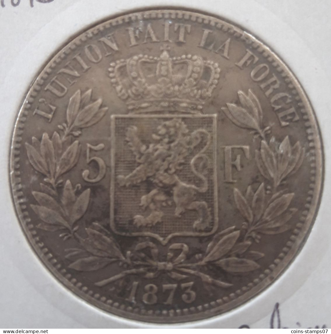 Belgique - 5 Francs Léopold II 1873 - 5 Frank