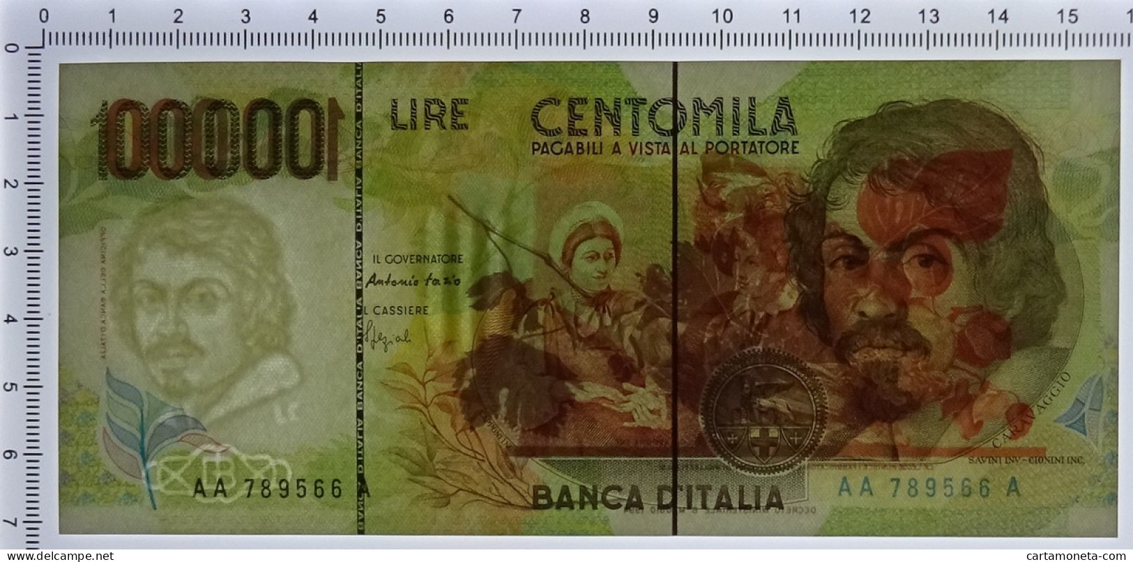 100000 LIRE CARAVAGGIO II TIPO PRIMA SERIE TRIPLA A 12/05/1994 FDS-/FDS - Other & Unclassified