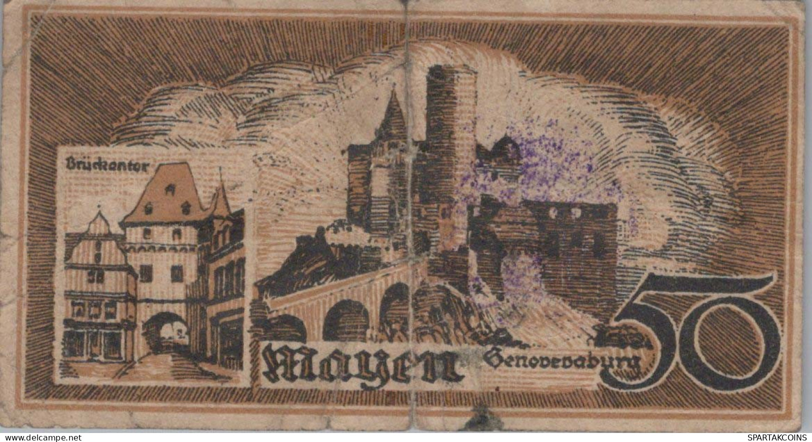 50 PFENNIG 1921 Stadt MAYEN Rhine DEUTSCHLAND Notgeld Banknote #PG434 - [11] Emisiones Locales