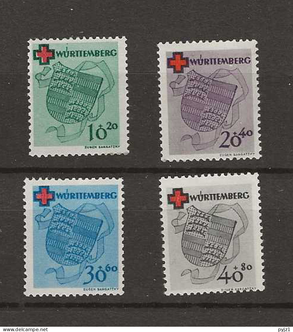 1948 MNH Württemberg Mi 40-43 Postfris** - Württemberg