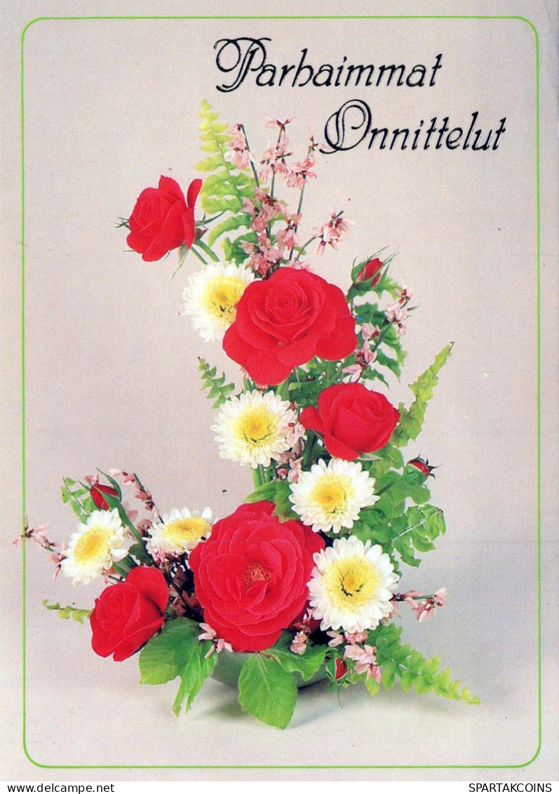 FLOWERS Vintage Postcard CPSM #PAS668.GB - Flowers