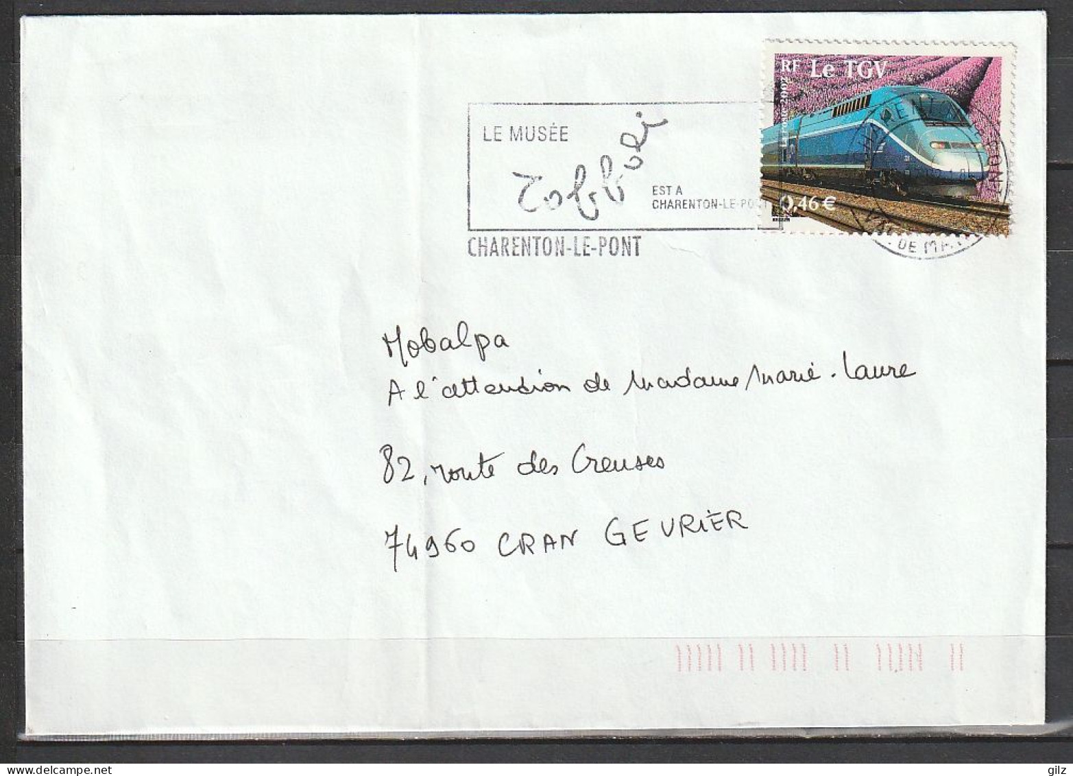 Lettre Charenton Le Pont (Val De Marne)Cran Gevrier (H.Savoie) Du 05/07/2002 Tp Yv:3475 - Brieven En Documenten