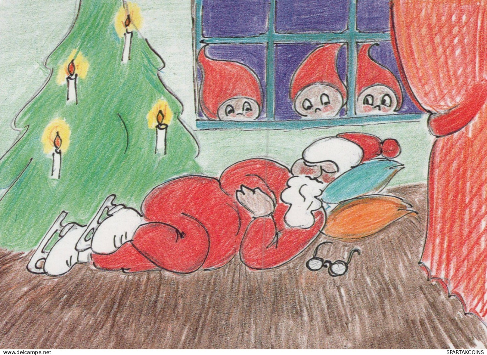 SANTA CLAUS CHRISTMAS Holidays Vintage Postcard CPSM #PAK875.GB - Santa Claus