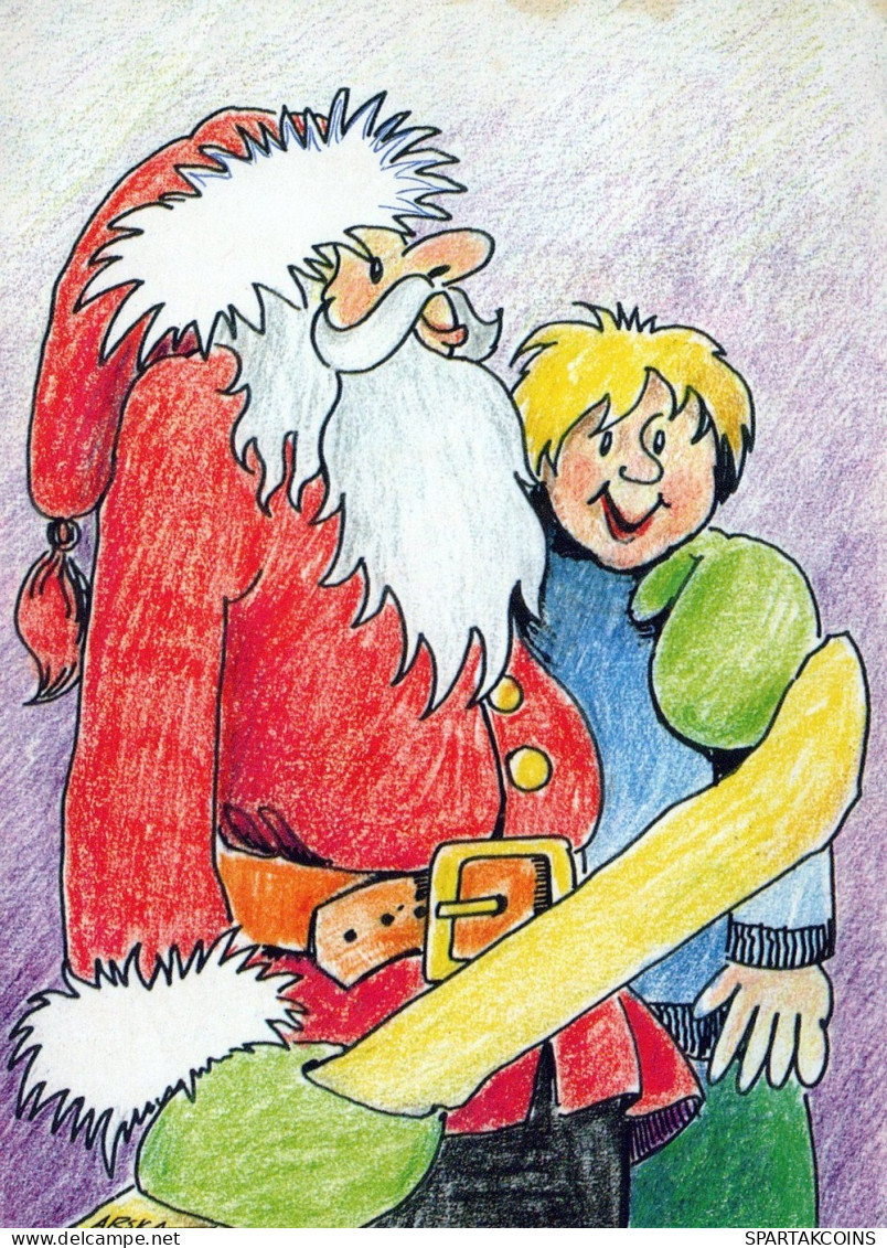 SANTA CLAUS CHILDREN CHRISTMAS Holidays Vintage Postcard CPSM #PAK261.GB - Santa Claus