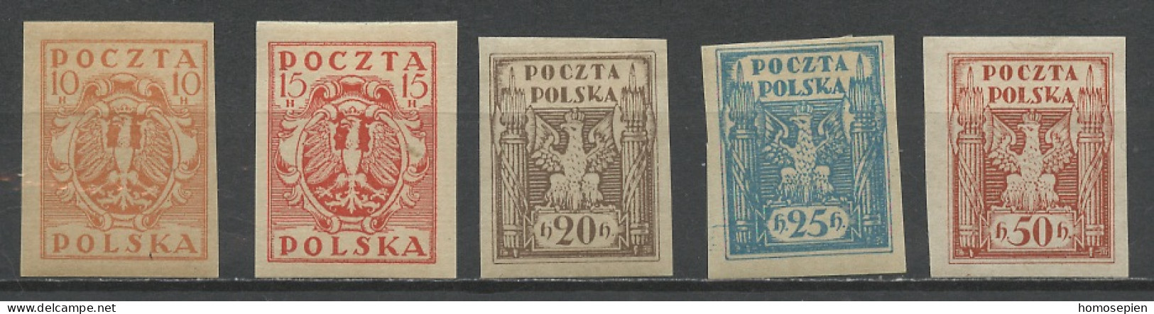Pologne - Poland - Polen 1919 Y&T N°174 à 178 - Michel N°68 à 72 * - Sujets Divers - Nuevos