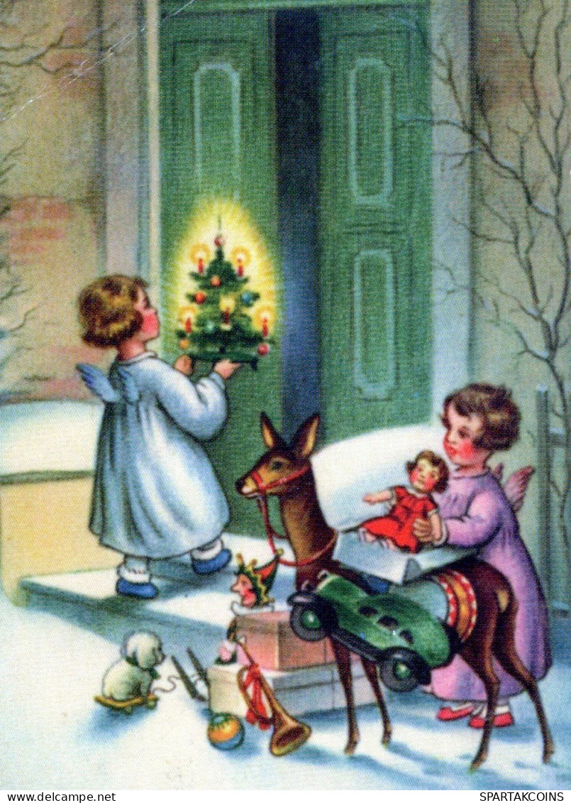 ANGEL CHRISTMAS Holidays Vintage Postcard CPSMPF #PAG721.GB - Angels