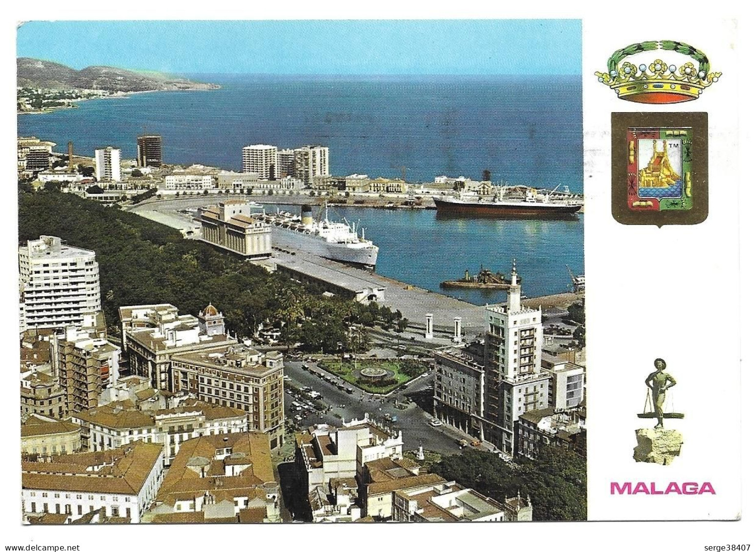 Malaga - 1973 - Vista Parcial Aérea Y El Puerto # 10-20/12 - Malaga
