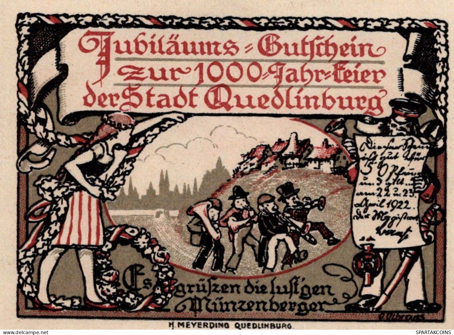 50 PFENNIG 1922 Stadt QUEDLINBURG Saxony UNC DEUTSCHLAND Notgeld Banknote #PB825 - [11] Emissions Locales