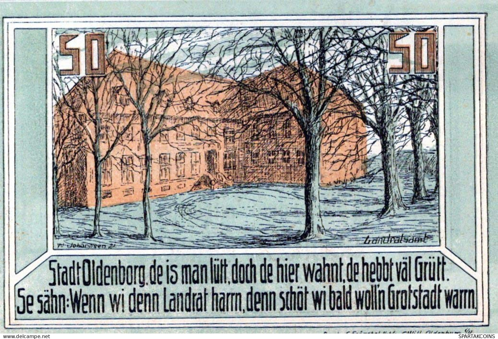 50 PFENNIG 1922 Stadt OLDENBURG IN HOLSTEIN UNC DEUTSCHLAND #PI021 - Lokale Ausgaben