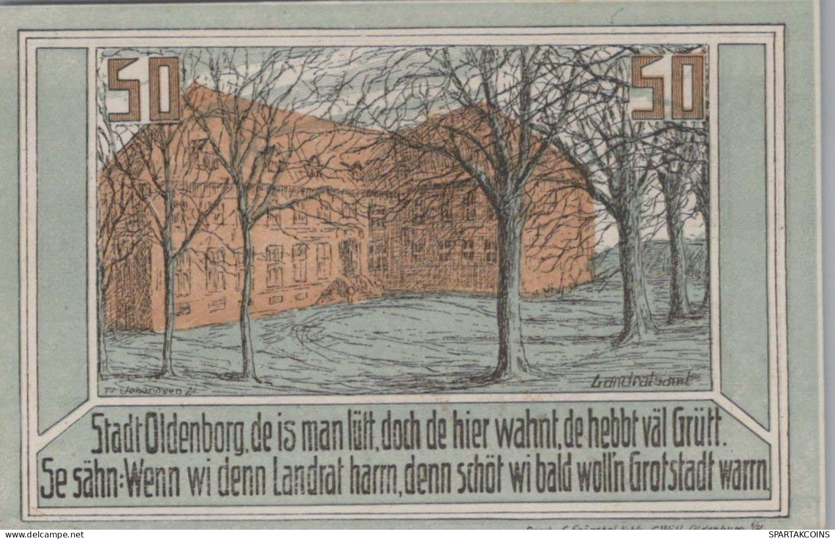 50 PFENNIG 1922 Stadt OLDENBURG IN HOLSTEIN UNC DEUTSCHLAND #PI833 - [11] Emissions Locales