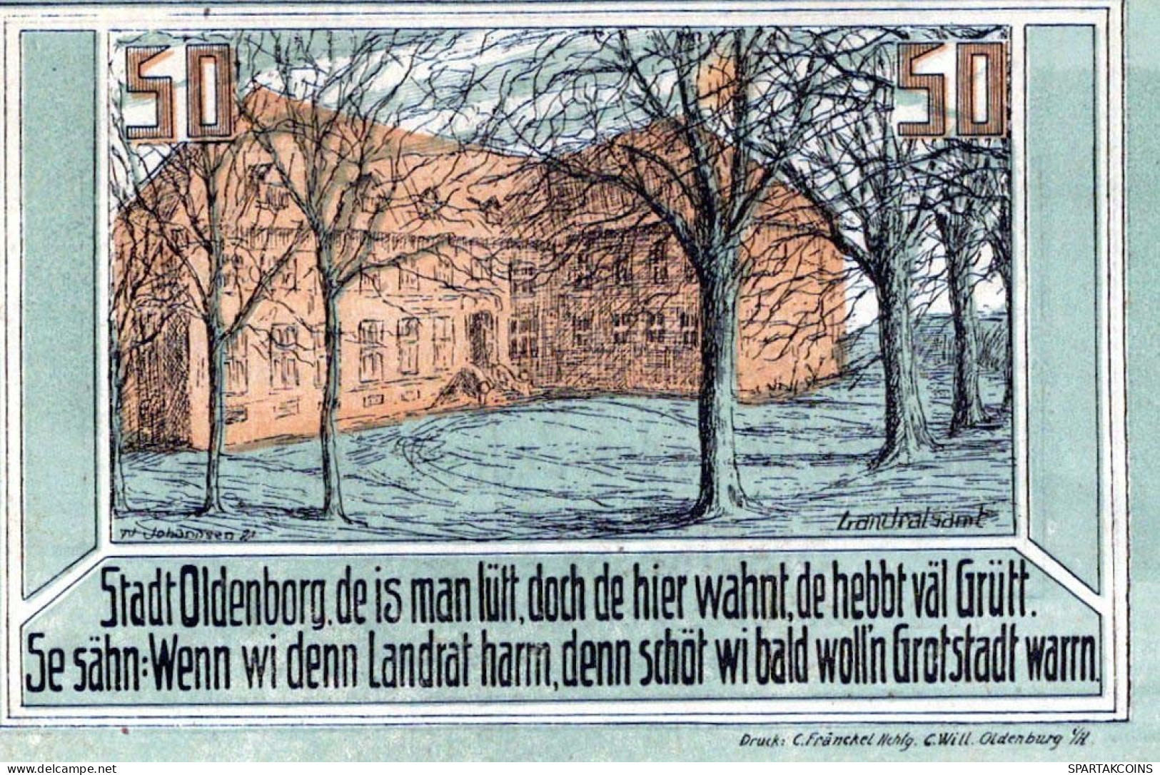 50 PFENNIG 1922 Stadt OLDENBURG IN HOLSTEIN Schleswig-Holstein DEUTSCHLAND #PF859 - Lokale Ausgaben