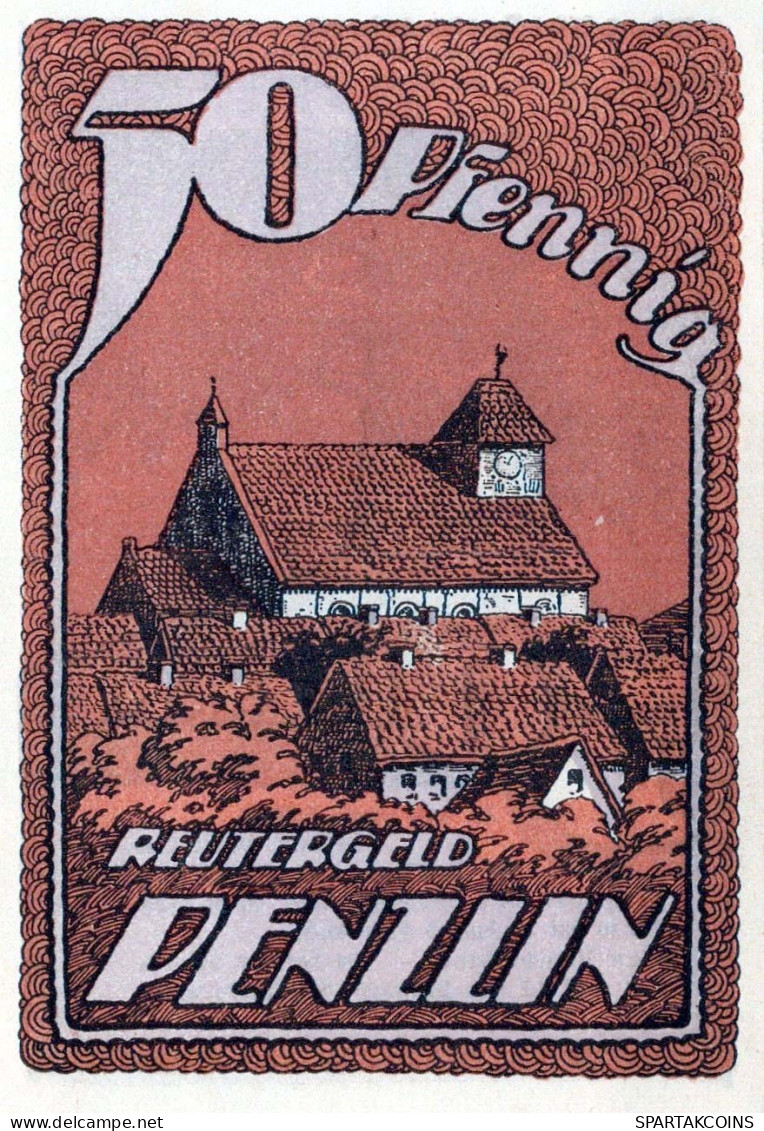 50 PFENNIG 1922 Stadt PENZLIN Mecklenburg-Schwerin DEUTSCHLAND Notgeld #PJ140 - Lokale Ausgaben