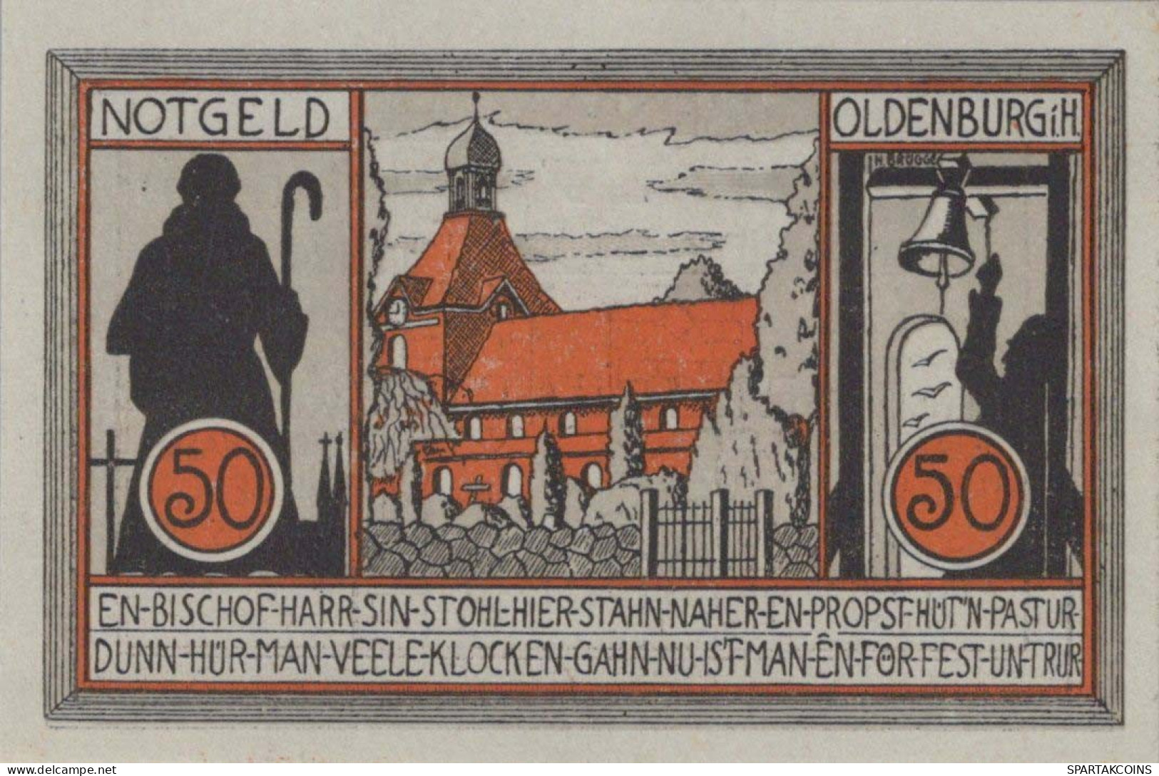 50 PFENNIG 1922 Stadt OLDENBURG IN HOLSTEIN Schleswig-Holstein DEUTSCHLAND #PF845 - Lokale Ausgaben