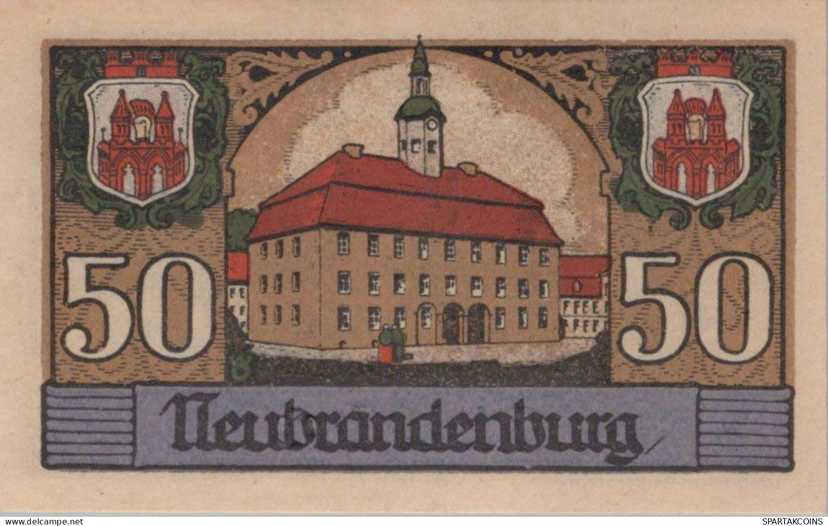 50 PFENNIG 1922 Stadt NEUBRANDENBURG Mecklenburg-Strelitz UNC DEUTSCHLAND #PI794 - [11] Emissions Locales