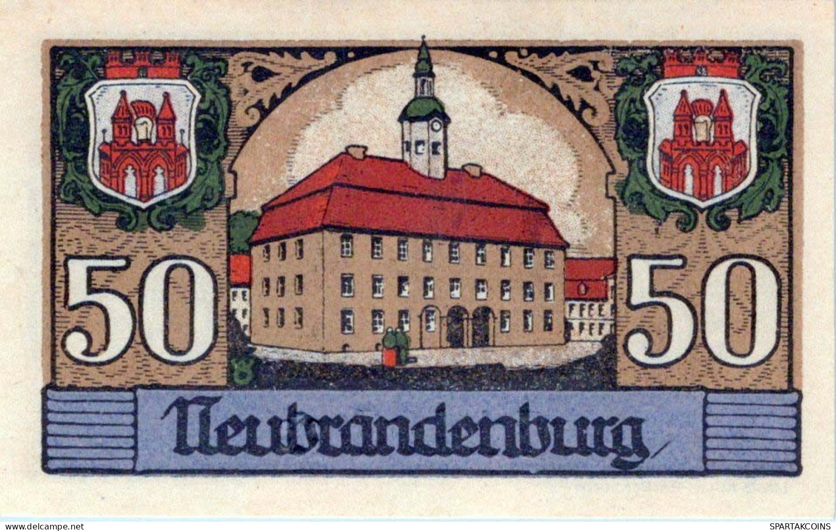 50 PFENNIG 1922 Stadt NEUBRANDENBURG Mecklenburg-Strelitz UNC DEUTSCHLAND #PI794 - [11] Emissions Locales