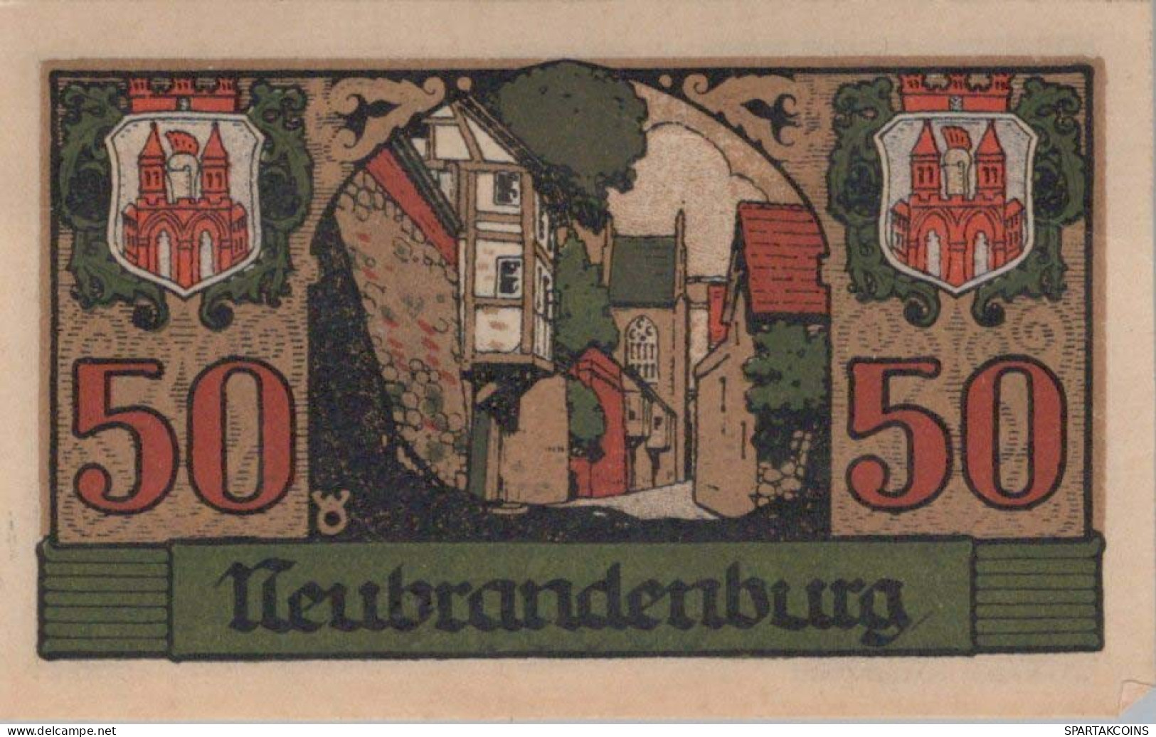 50 PFENNIG 1922 Stadt NEUBRANDENBURG Mecklenburg-Strelitz UNC DEUTSCHLAND #PI795 - Lokale Ausgaben