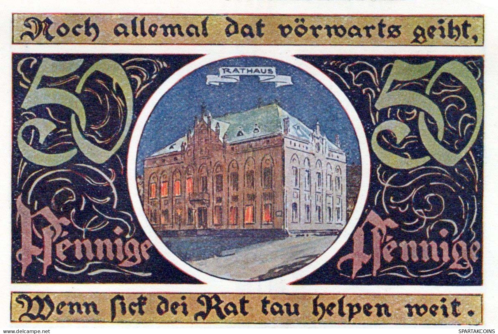 50 PFENNIG 1922 Stadt MALCHIN Mecklenburg-Schwerin DEUTSCHLAND Notgeld #PF571 - Lokale Ausgaben