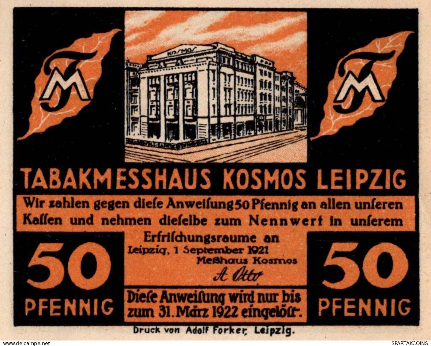 50 PFENNIG 1922 Stadt LEIPZIG Saxony UNC DEUTSCHLAND Notgeld Banknote #PB401 - Lokale Ausgaben