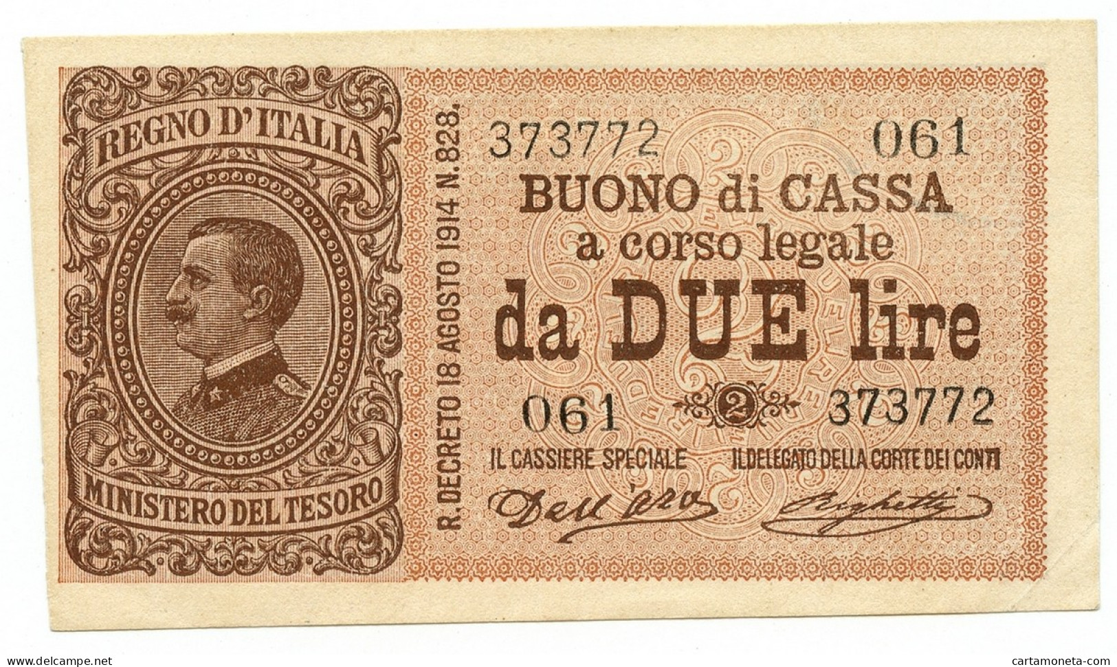 2 LIRE DIAZ VENEZIA GIULIA E TRIDENTINA TERRE REDENTE 21/09/1914 SUP- - Autres & Non Classés