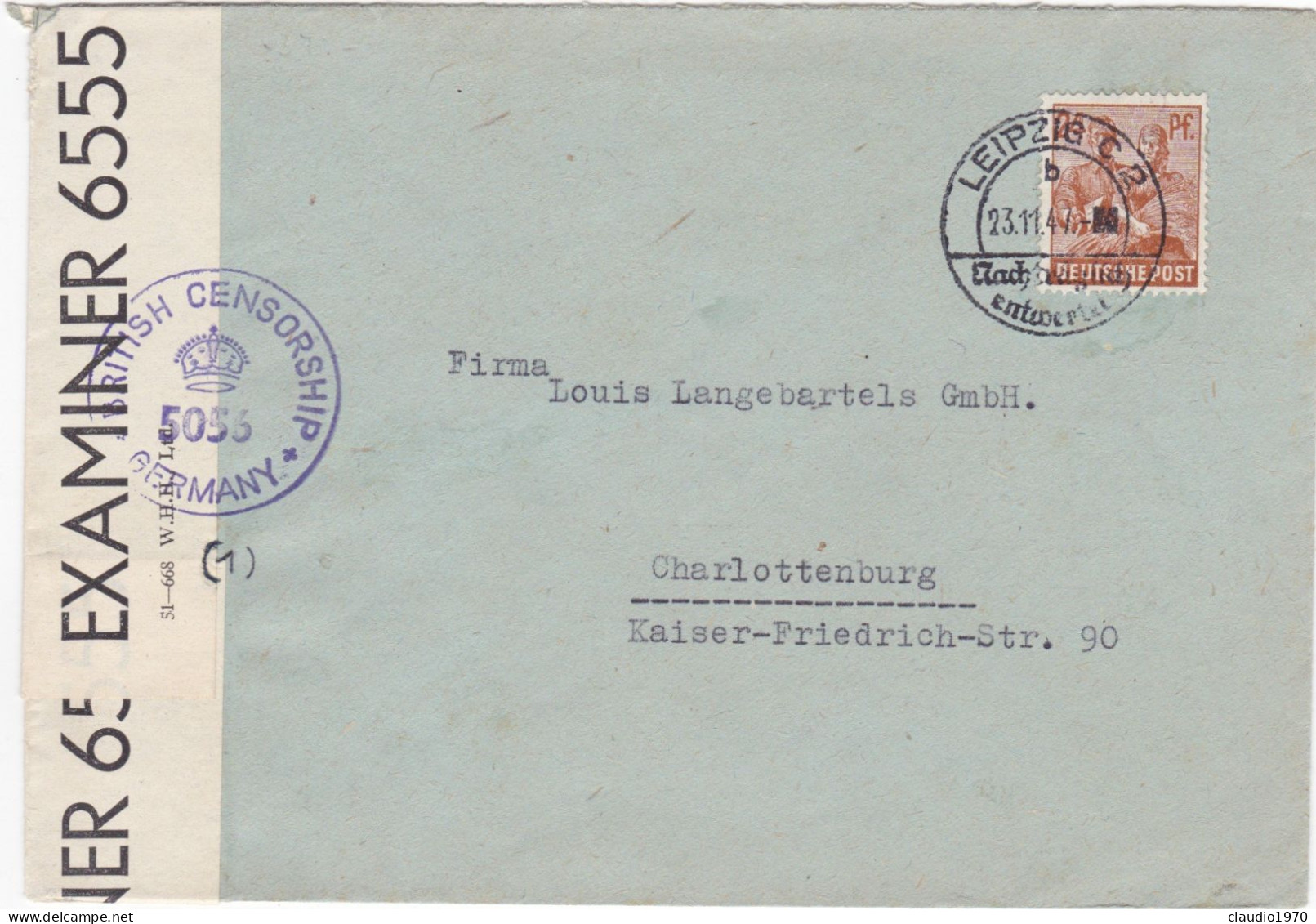 GERMANIA - STORIA POSTALE - BUSTA - 1947 - Other & Unclassified