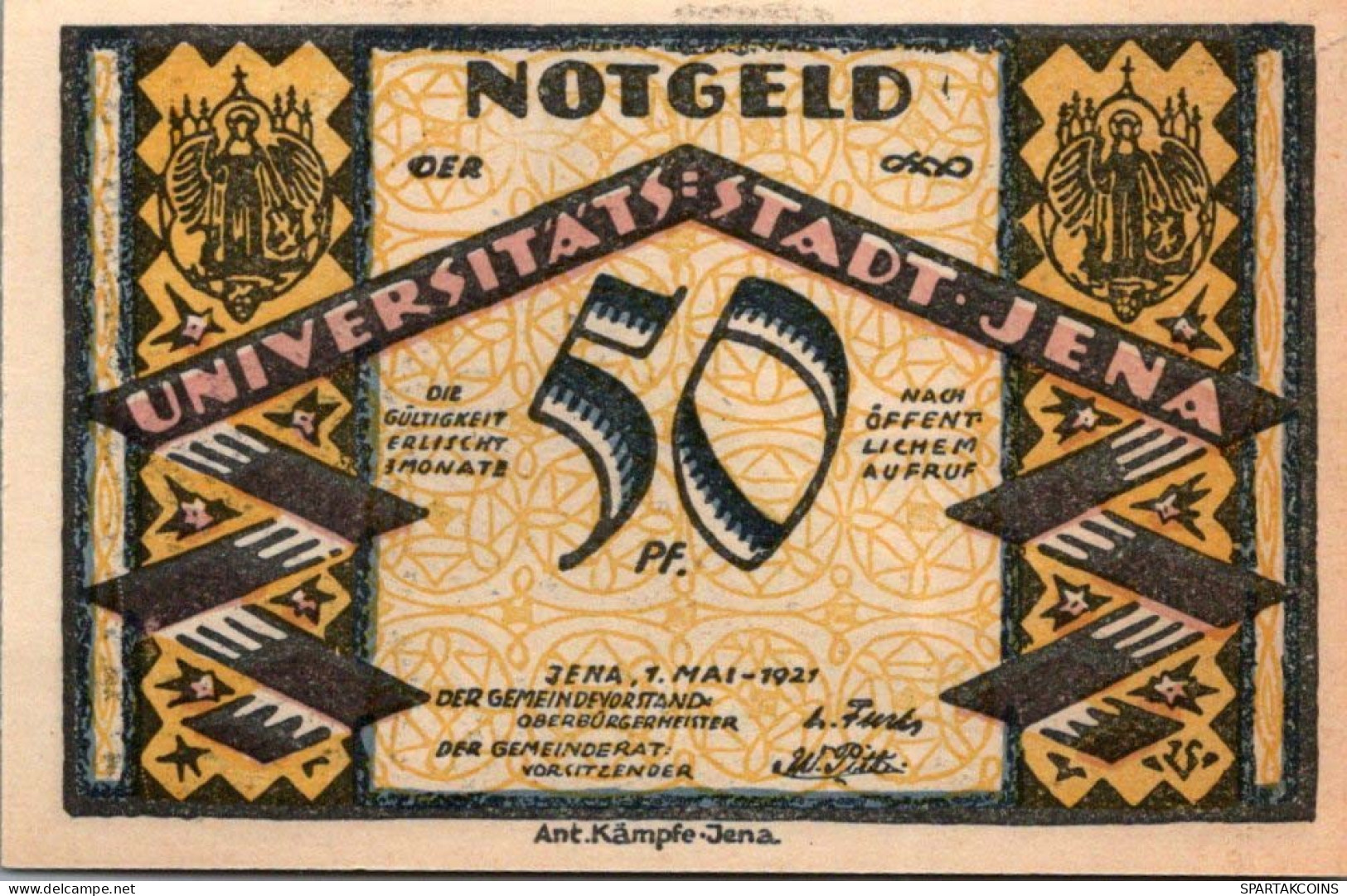50 PFENNIG 1922 Stadt JENA Saxe-Weimar-Eisenach UNC DEUTSCHLAND Notgeld #PI807 - Lokale Ausgaben