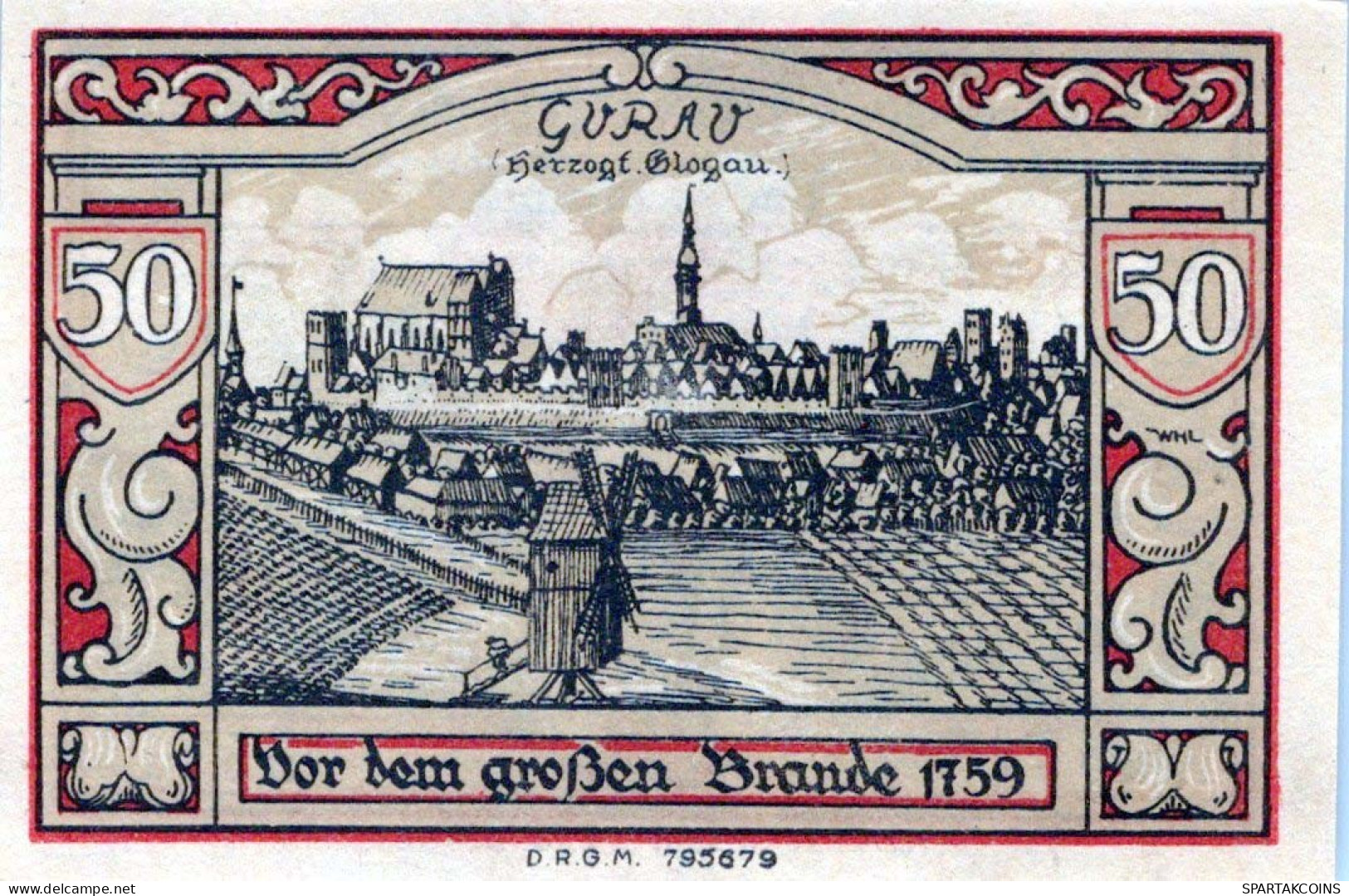 50 PFENNIG 1922 Stadt GUHRAU Niedrigeren Silesia UNC DEUTSCHLAND Notgeld #PD101 - [11] Emissions Locales