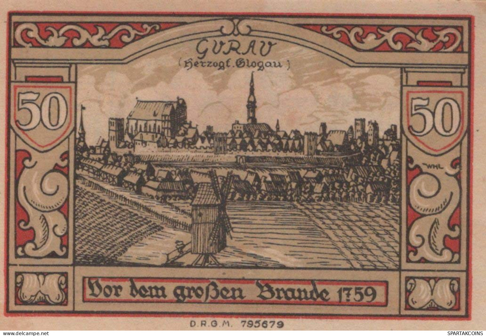 50 PFENNIG 1922 Stadt GUHRAU Niedrigeren Silesia UNC DEUTSCHLAND Notgeld #PD091 - Lokale Ausgaben