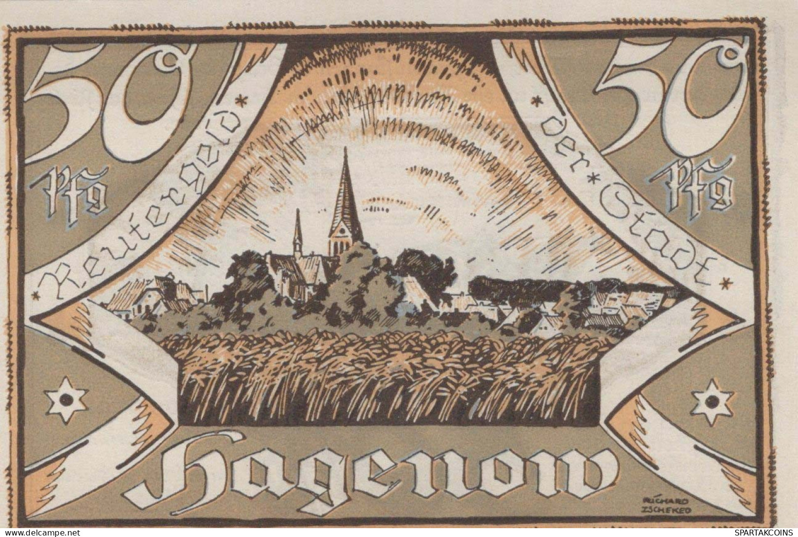 50 PFENNIG 1922 Stadt HAGENOW Mecklenburg-Schwerin DEUTSCHLAND Notgeld #PJ137 - [11] Local Banknote Issues