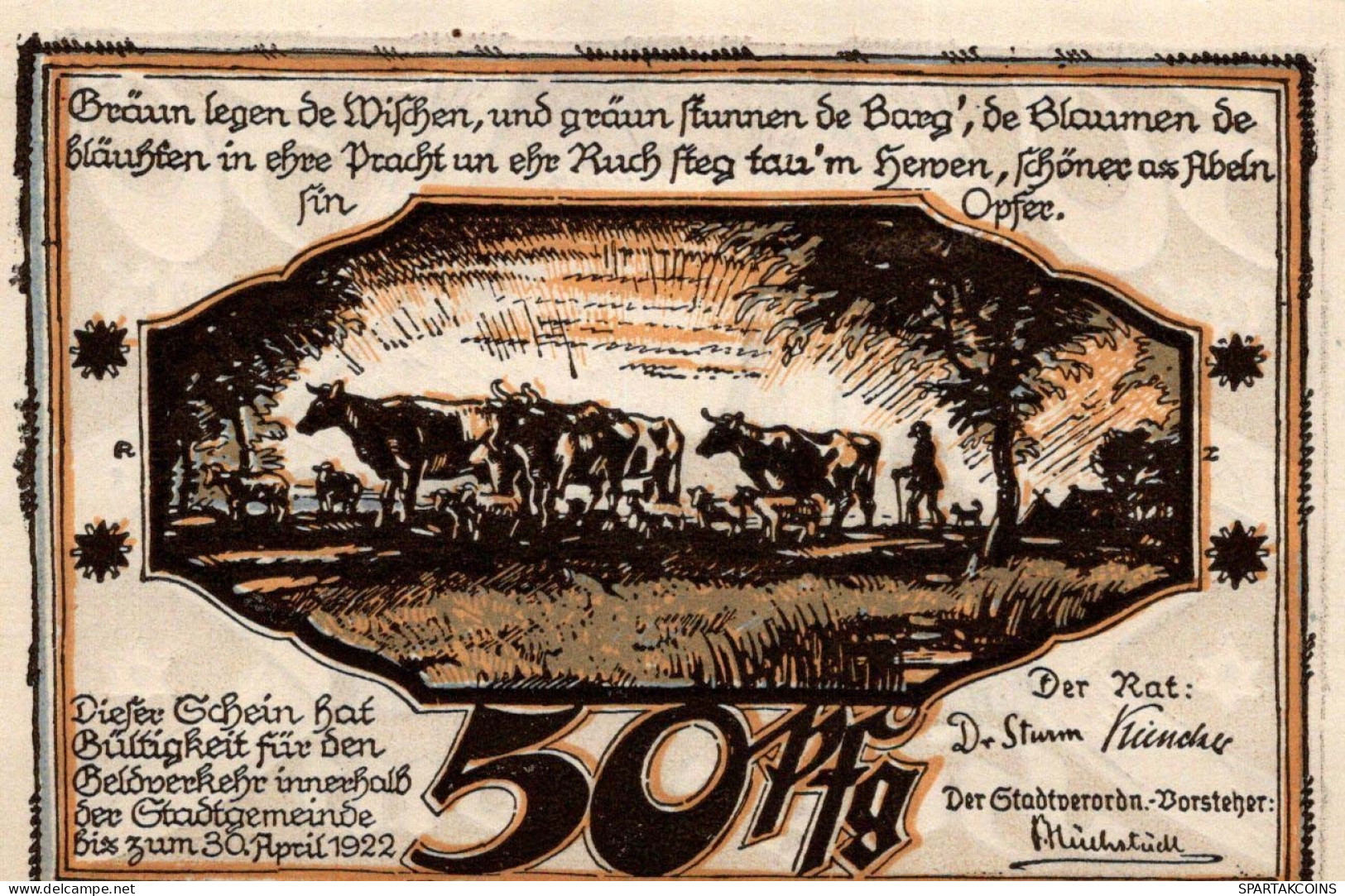 50 PFENNIG 1922 Stadt HAGENOW Mecklenburg-Schwerin DEUTSCHLAND Notgeld #PJ137 - [11] Local Banknote Issues