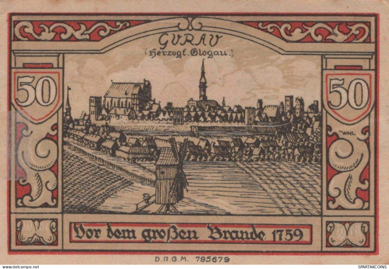 50 PFENNIG 1922 Stadt GUHRAU Niedrigeren Silesia UNC DEUTSCHLAND Notgeld #PD086 - Lokale Ausgaben